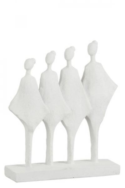 Figur Frauen 4 auf Fuß weiß, Poly, raue Oberfläche, 31 cm